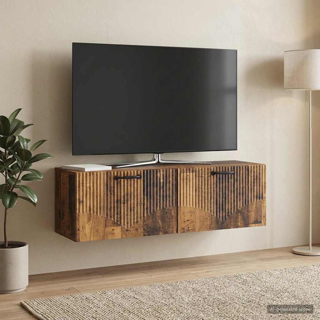 Væghængt TV-skab Gammelt træ 98 x 31 x 30 cm Konstrueret træ