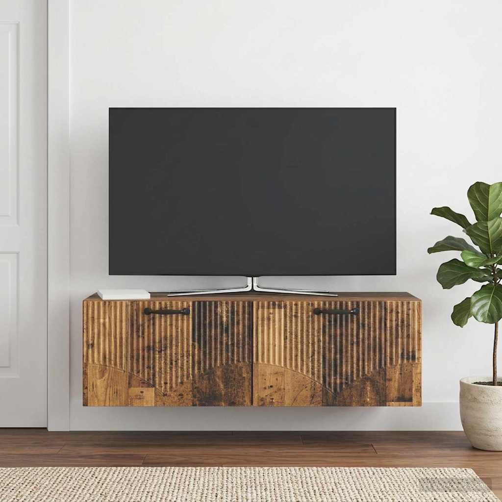 Væghængt TV-skab Gammelt træ 98 x 31 x 30 cm Konstrueret træ