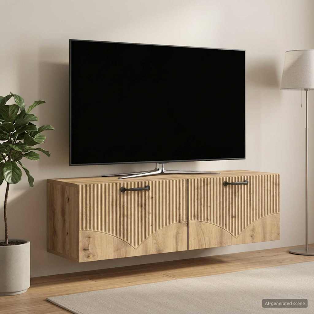 Væghængt TV-skab 98 x 31 x 30 cm Artisan-eg Konstrueret træ