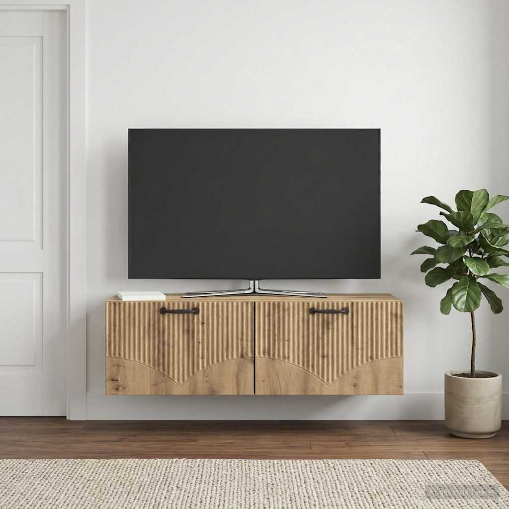 Væghængt TV-skab 98 x 31 x 30 cm Artisan-eg Konstrueret træ