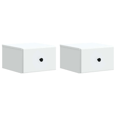 Væghængt Natbord 2 pcs Hvid 34,5 x 33 x 20 cm Konstrueret træ