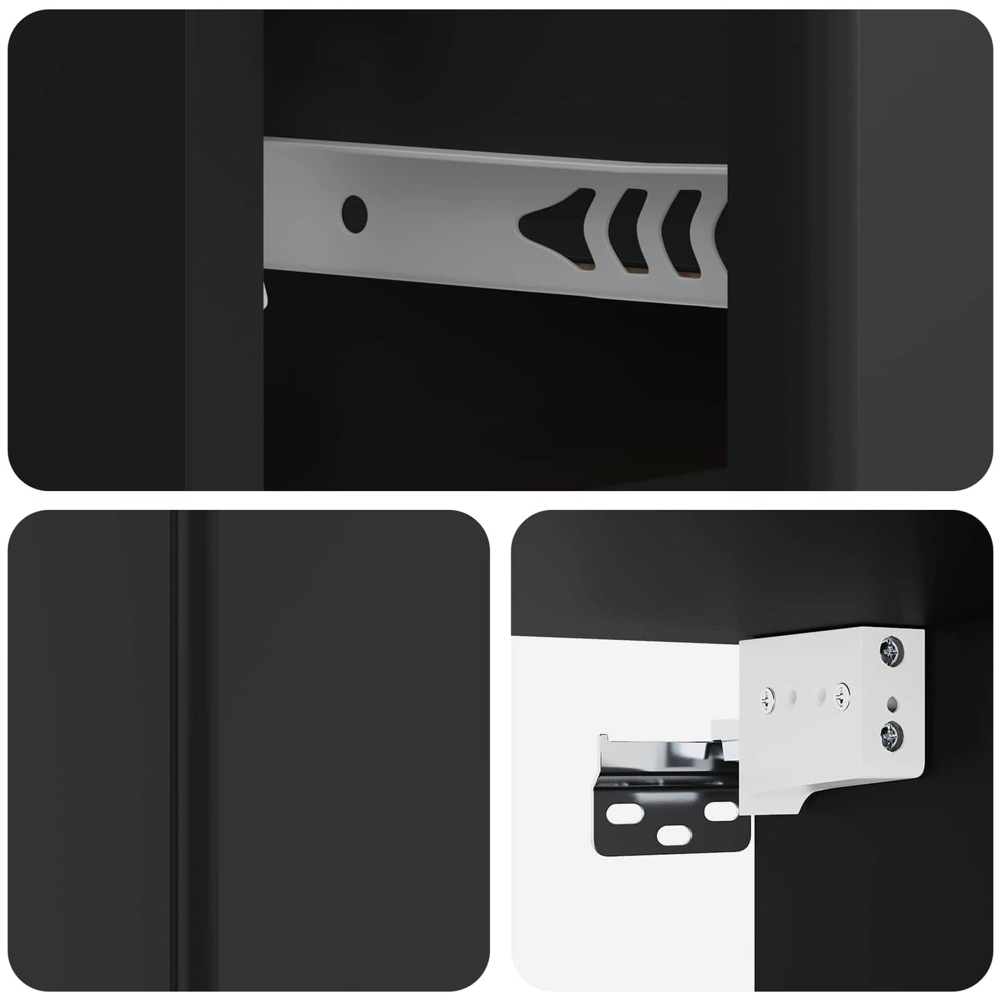 Væghængt Natbord 2 pcs Sort 34,5 x 33 x 20 cm Konstrueret træ