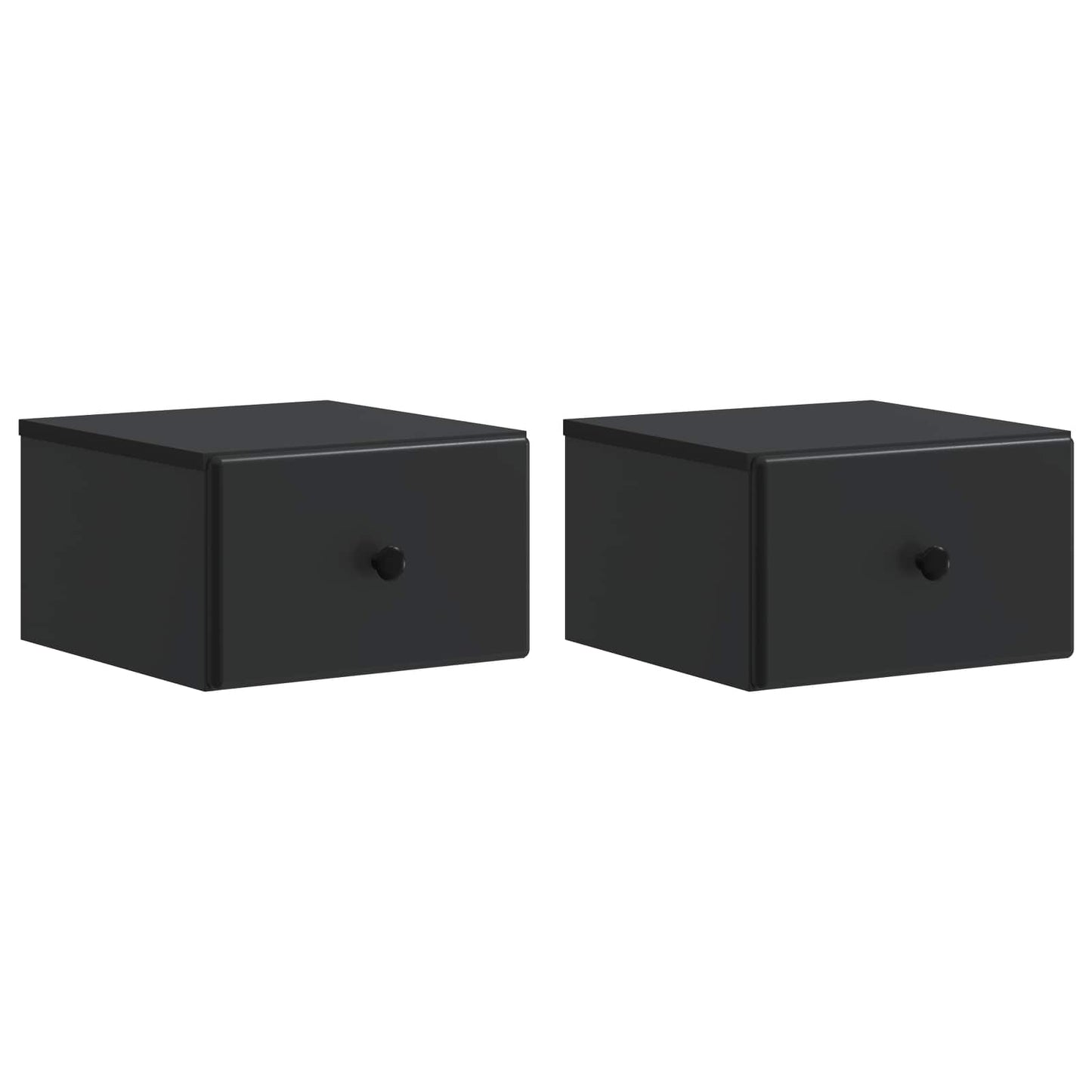 Væghængt Natbord 2 pcs Sort 34,5 x 33 x 20 cm Konstrueret træ