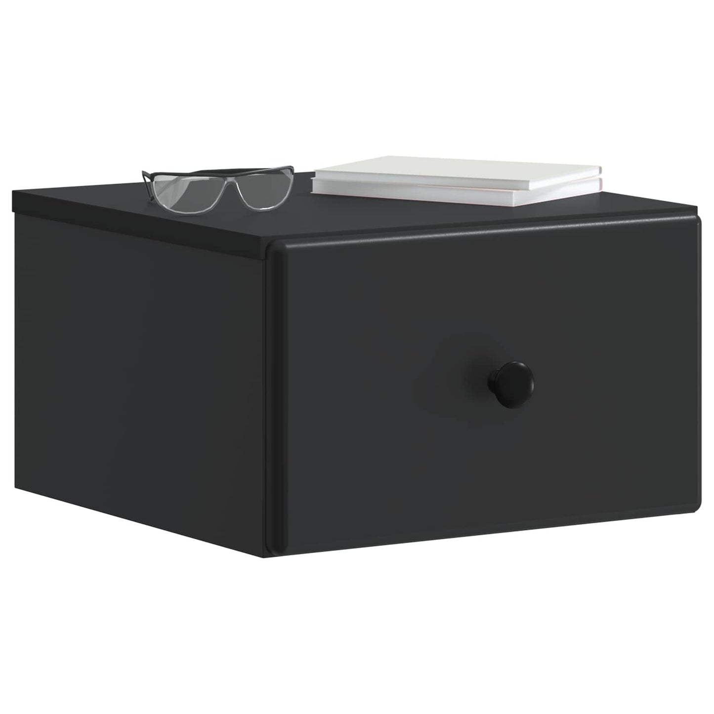 Væghængt Natbord 2 pcs Sort 34,5 x 33 x 20 cm Konstrueret træ