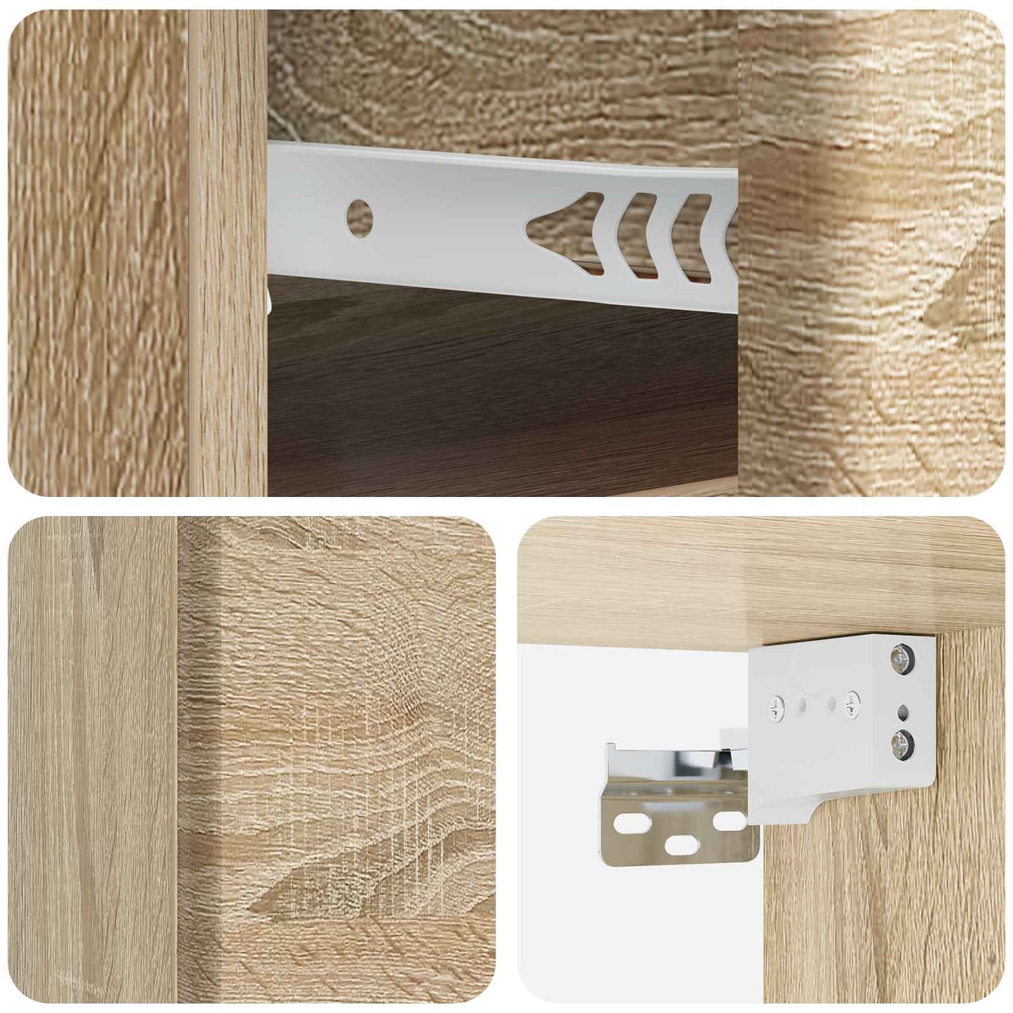 Væghængt Natbord med skuffe 2 pcs Sonoma-eg 34,5 x 33 x 20 cm