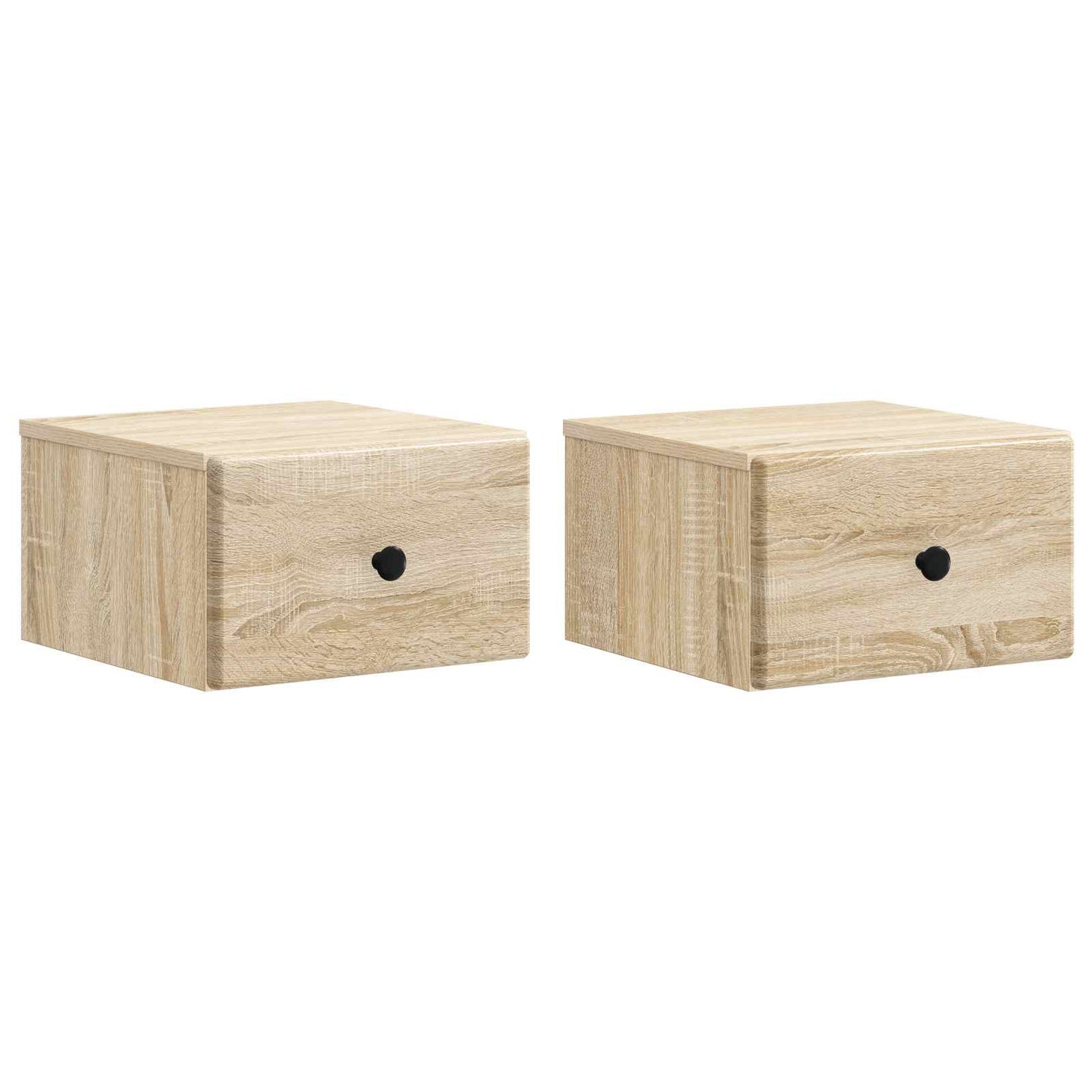 Væghængt Natbord med skuffe 2 pcs Sonoma-eg 34,5 x 33 x 20 cm