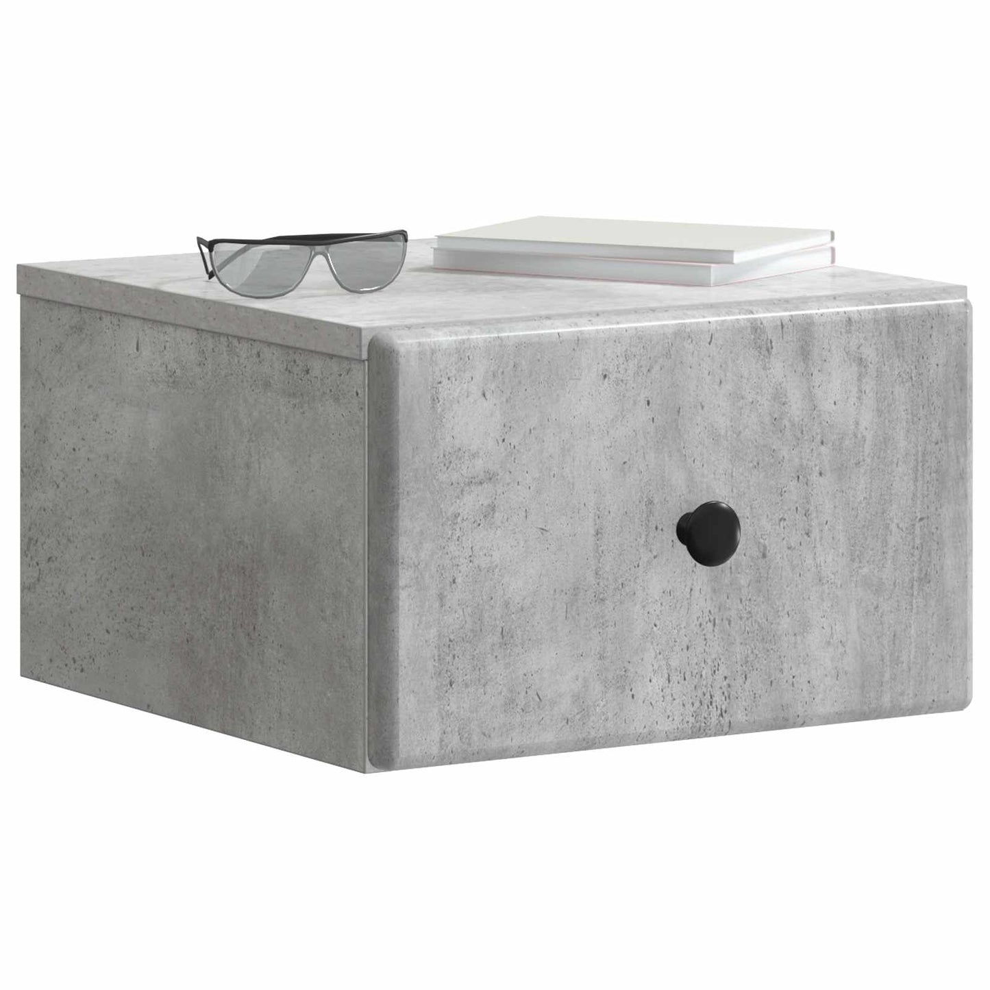 Væghængt Natbord Betongrå 34,5 x 33 x 20 cm Konstrueret træ