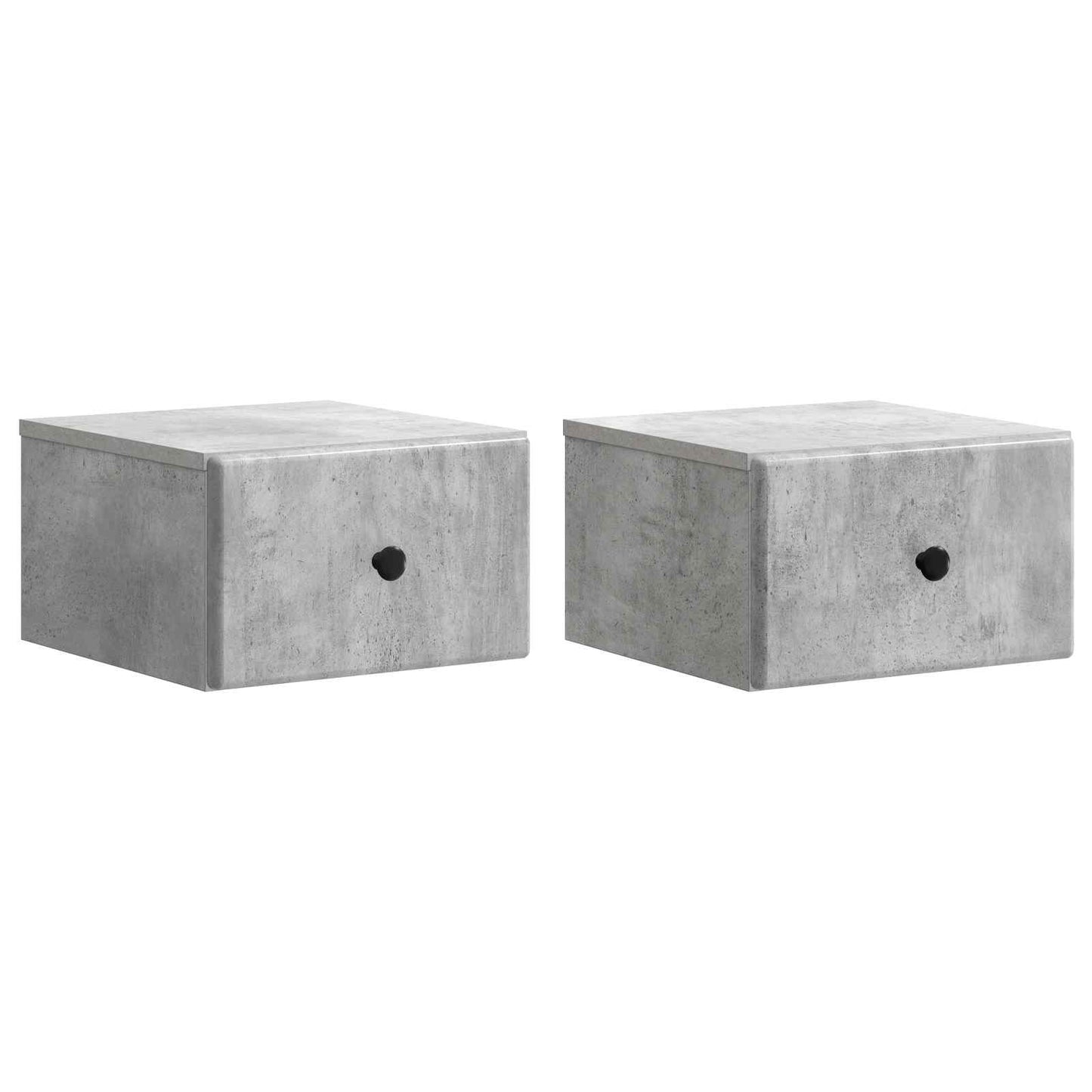 Væghængt Natbord med skuffe 2 pcs Betongrå 34,5 x 33 x 20 cm