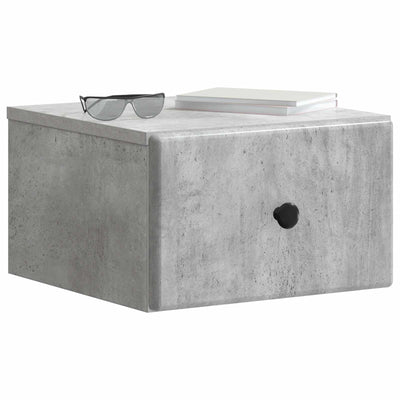 Væghængt Natbord med skuffe 2 pcs Betongrå 34,5 x 33 x 20 cm