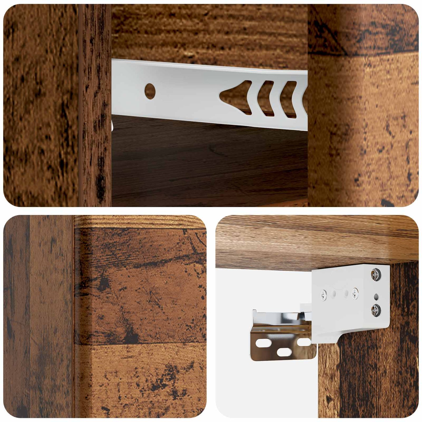Væghængt Natbord med skuffe 2 pcs Gammelt træ 34,5 x 33 x 20 cm
