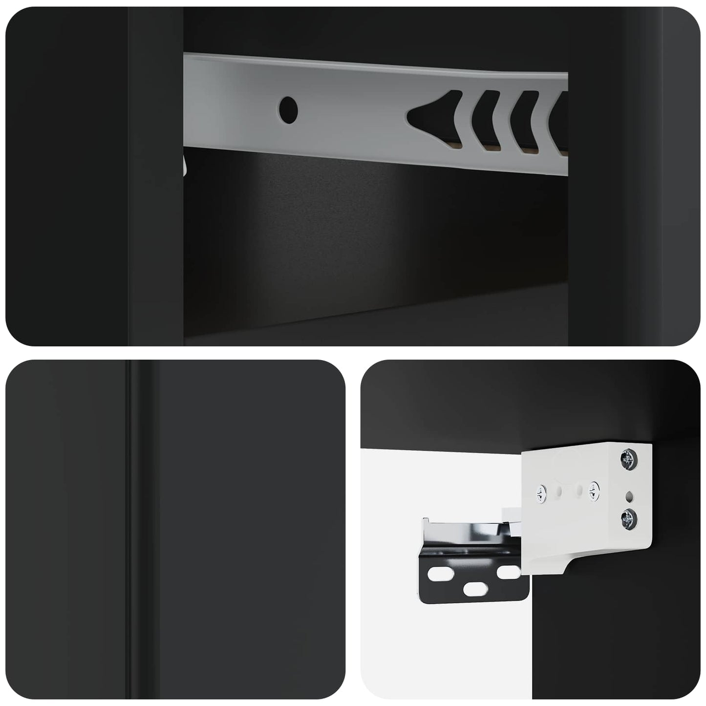 Væghængt Natbord 2 pcs Sort 49 x 34,5 x 20 cm Konstrueret træ