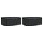 Væghængt Natbord 2 pcs Sort 49 x 34,5 x 20 cm Konstrueret træ