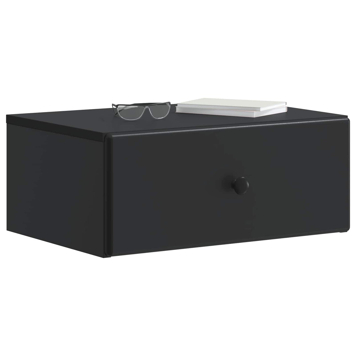 Væghængt Natbord 2 pcs Sort 49 x 34,5 x 20 cm Konstrueret træ