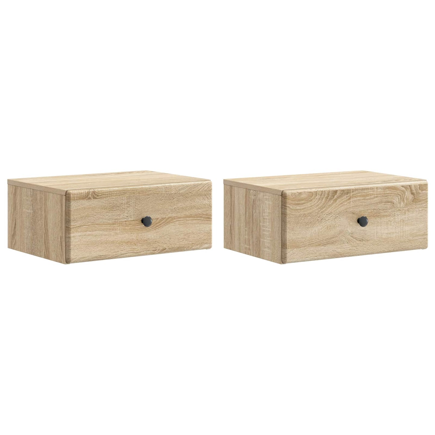 Væghængt Natbord med skuffe 2 pcs Sonoma-eg 49 x 34,5 x 20 cm
