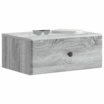 Væghængt Natbord med skuffe Grå sonoma-eg 49 x 34,5 x 20 cm