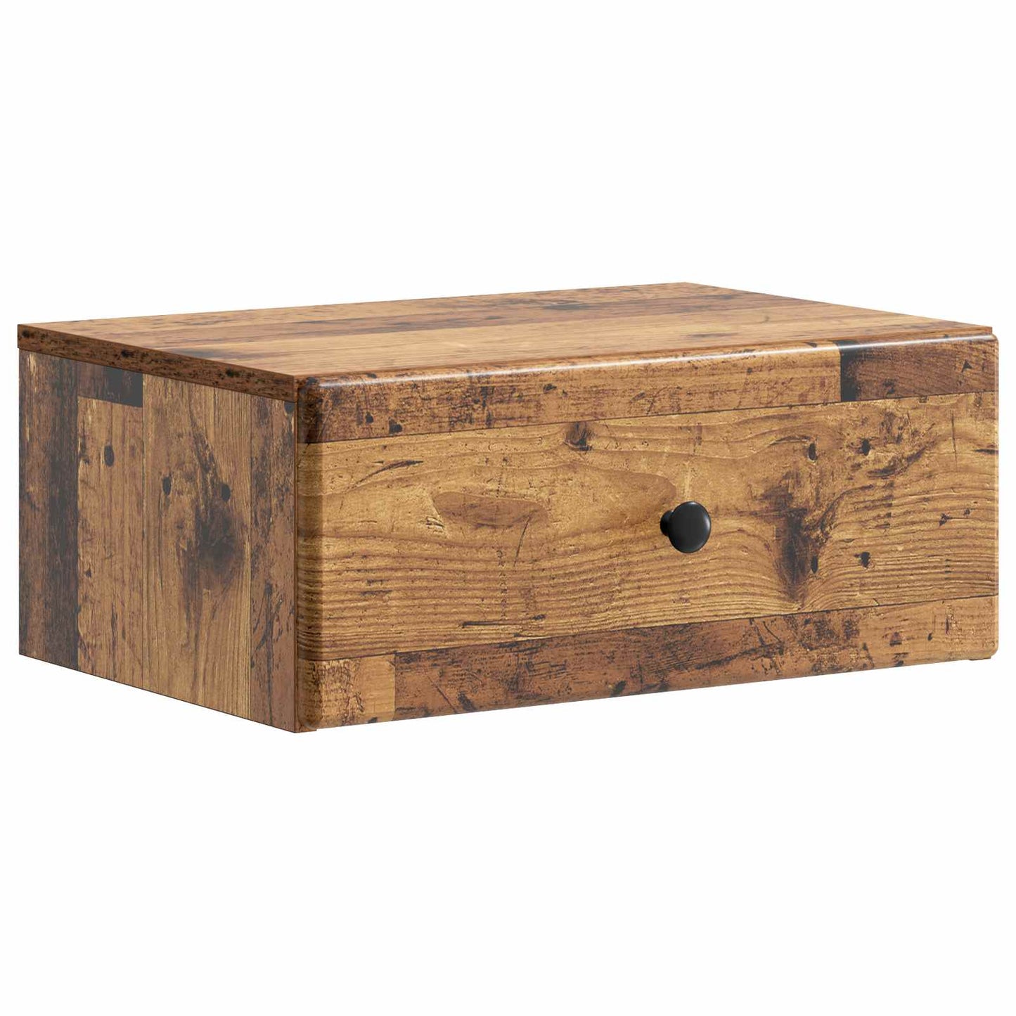 Væghængt Natbord Gammelt træ 49 x 34,5 x 20 cm Konstrueret træ