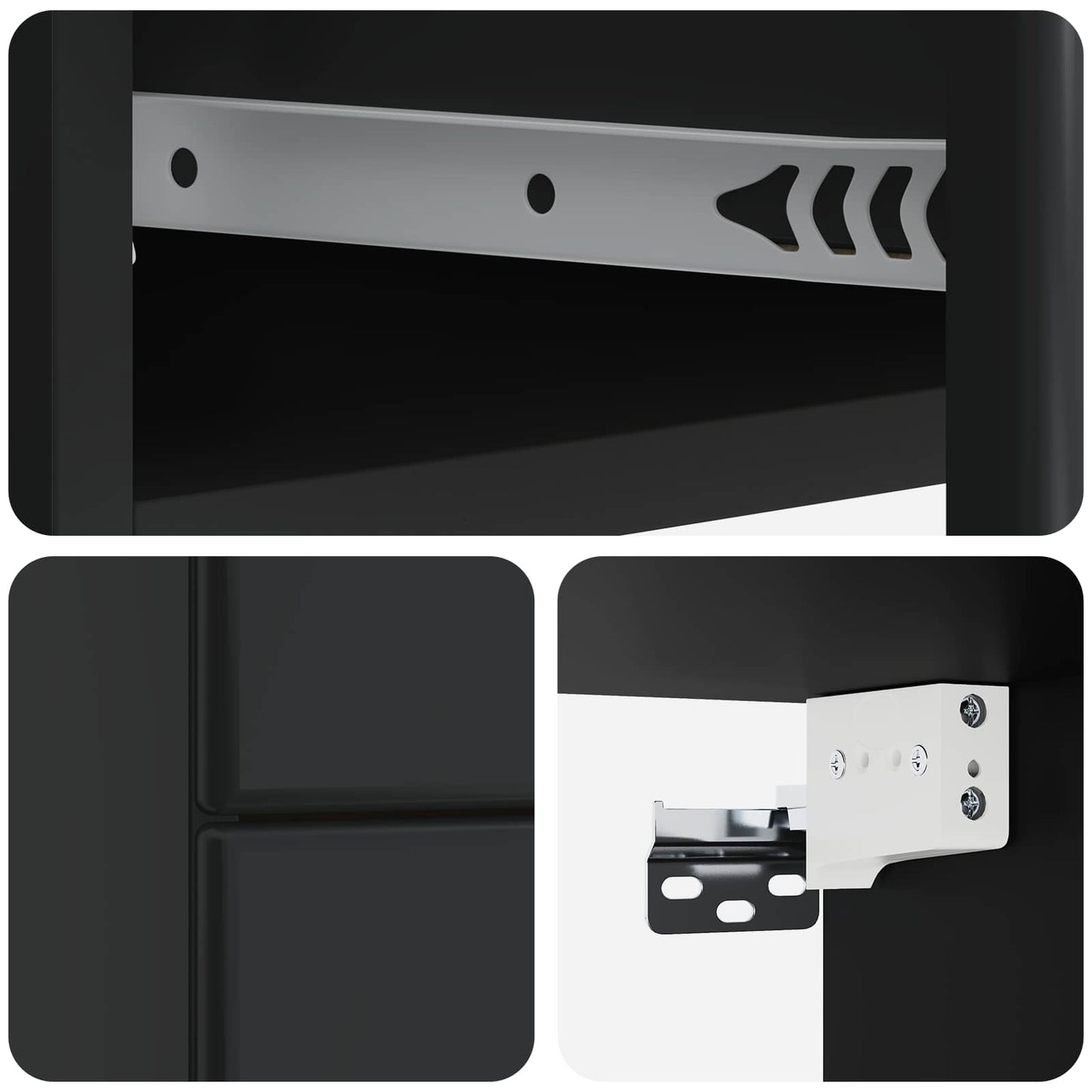 Væghængt Natbord 2 pcs Sort 34,5 x 33 x 40 cm Konstrueret træ