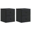 Væghængt Natbord 2 pcs Sort 34,5 x 33 x 40 cm Konstrueret træ