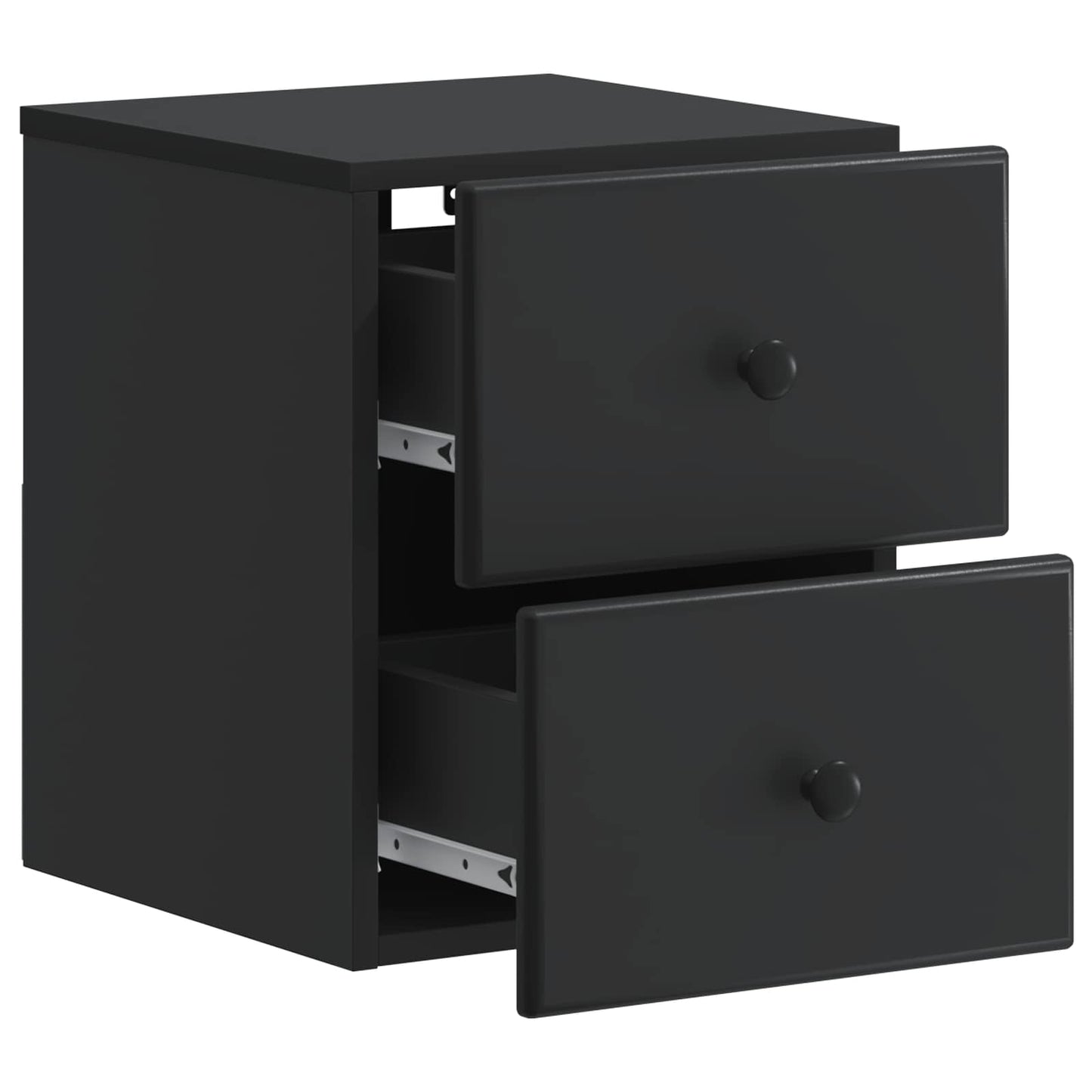Væghængt Natbord 2 pcs Sort 34,5 x 33 x 40 cm Konstrueret træ
