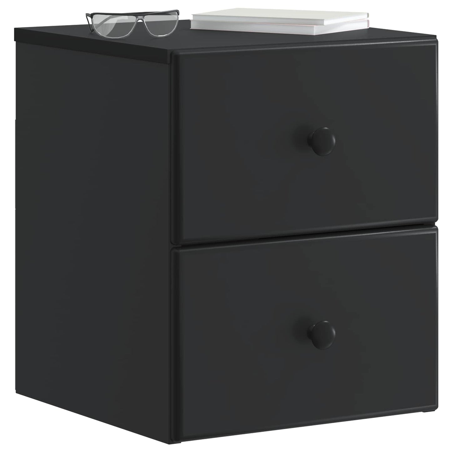Væghængt Natbord 2 pcs Sort 34,5 x 33 x 40 cm Konstrueret træ