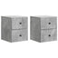 Væghængt Natbord med skuffe 2 pcs Betongrå 34,5 x 33 x 40 cm