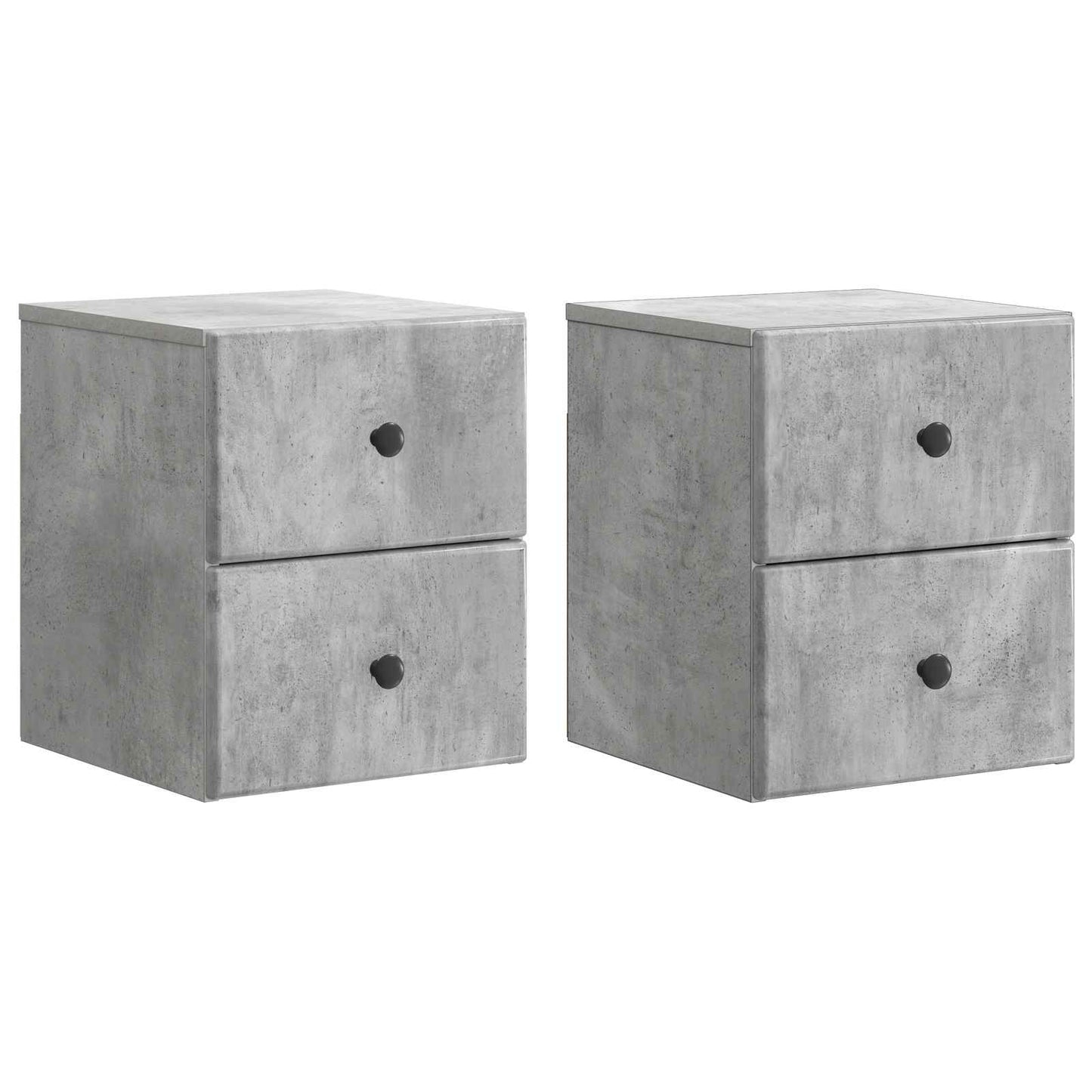 Væghængt Natbord med skuffe 2 pcs Betongrå 34,5 x 33 x 40 cm