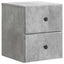 Væghængt Natbord med skuffe 2 pcs Betongrå 34,5 x 33 x 40 cm