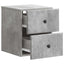 Væghængt Natbord med skuffe 2 pcs Betongrå 34,5 x 33 x 40 cm