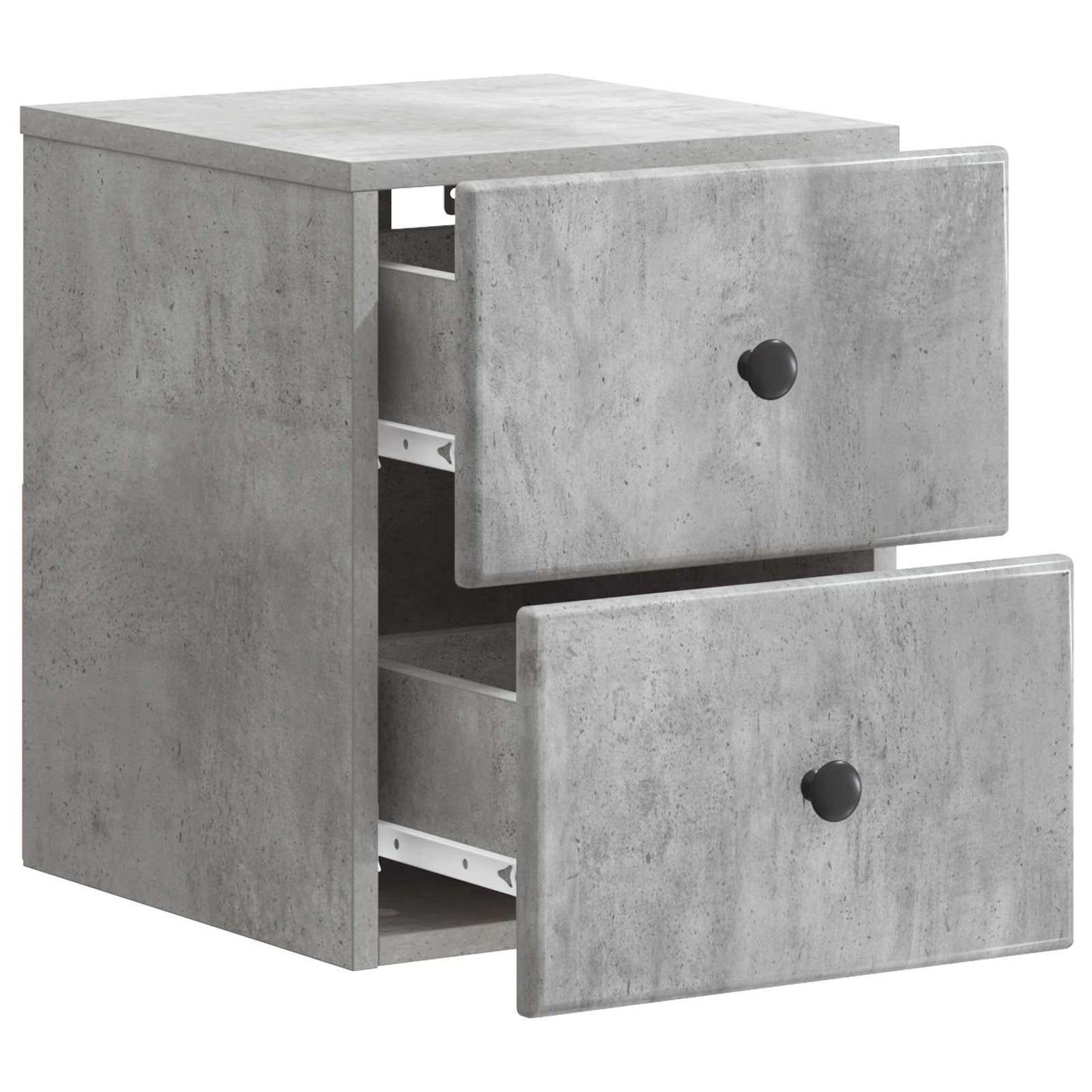 Væghængt Natbord med skuffe 2 pcs Betongrå 34,5 x 33 x 40 cm