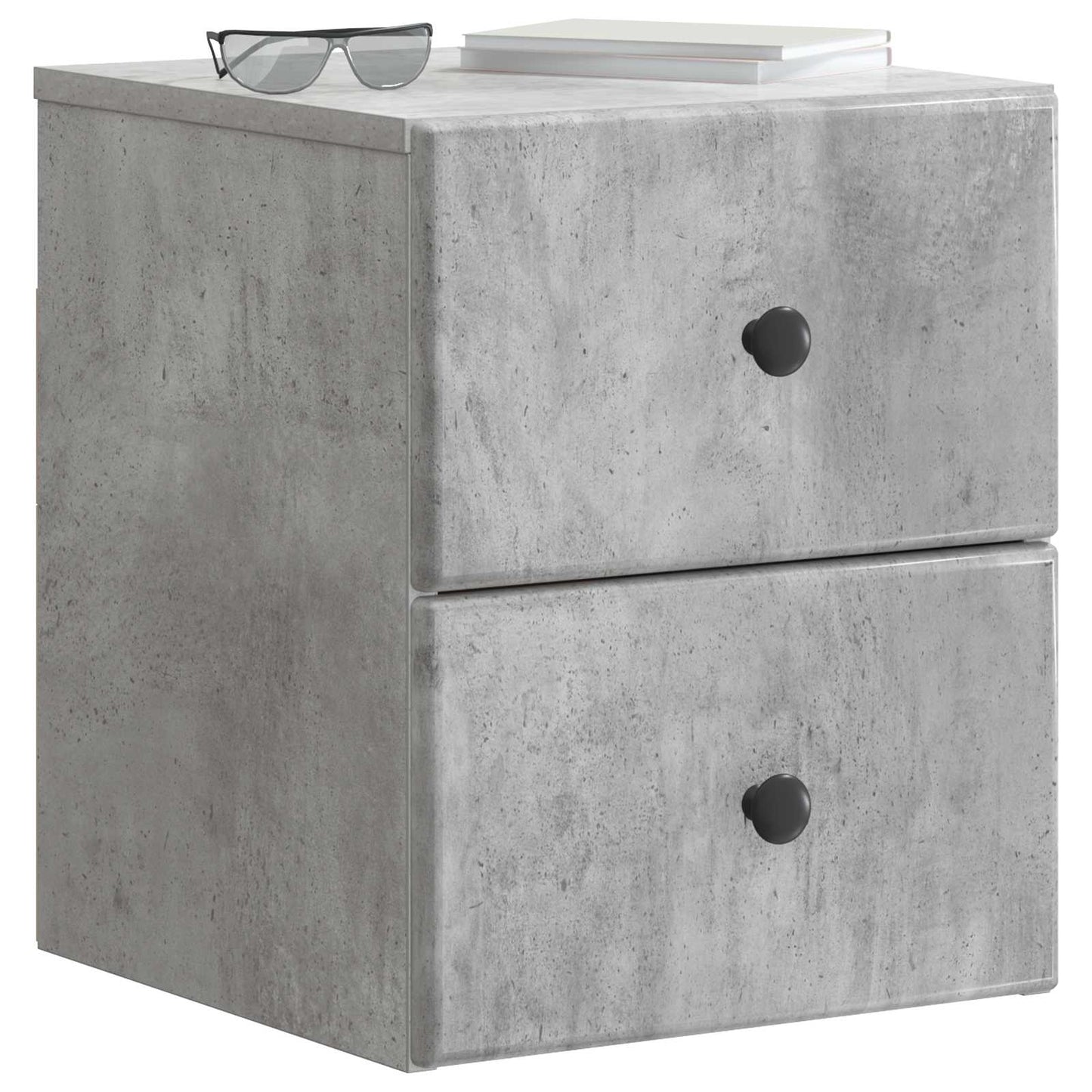 Væghængt Natbord med skuffe 2 pcs Betongrå 34,5 x 33 x 40 cm