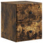Væghængt Natbord med skuffe 2 pcs Røget eg 34,5 x 33 x 40 cm