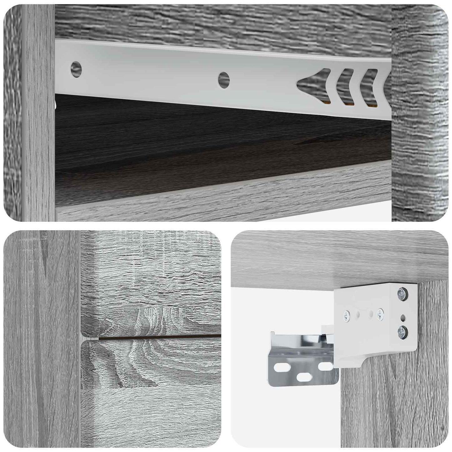 Væghængt Natbord 2 pcs Grå sonoma-eg 34,5 x 33 x 40 cm