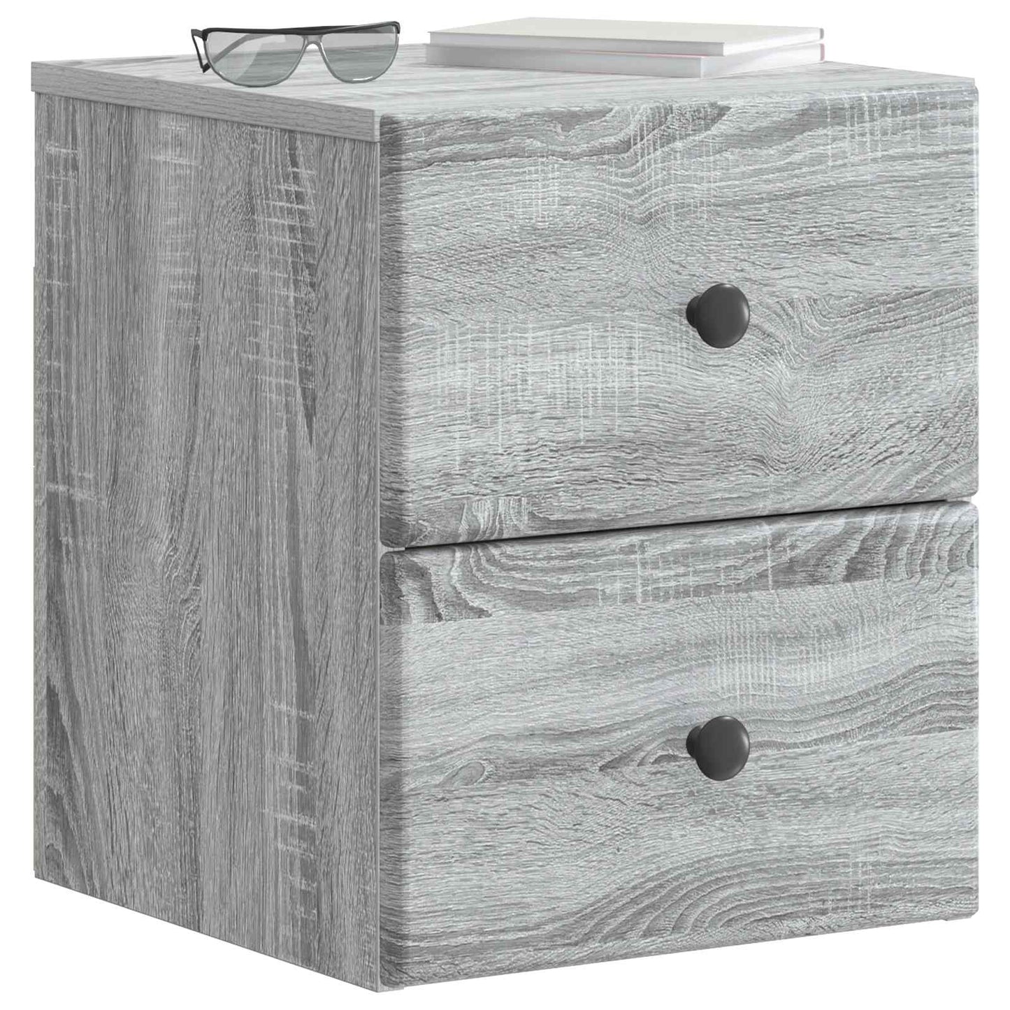 Væghængt Natbord 2 pcs Grå sonoma-eg 34,5 x 33 x 40 cm