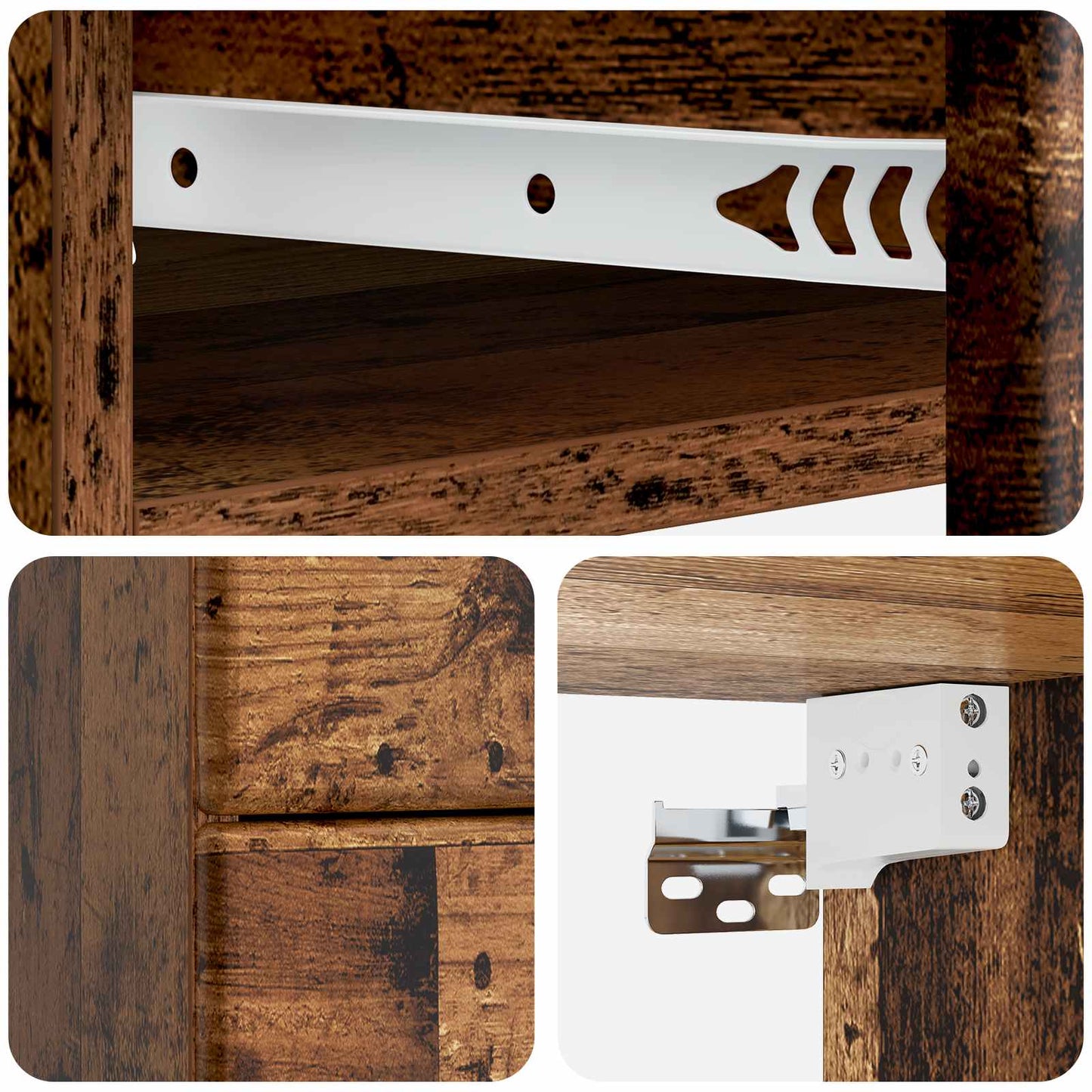 Væghængt Natbord med skuffe 2 pcs Gammelt træ 34,5 x 33 x 40 cm