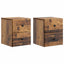 Væghængt Natbord med skuffe 2 pcs Gammelt træ 34,5 x 33 x 40 cm