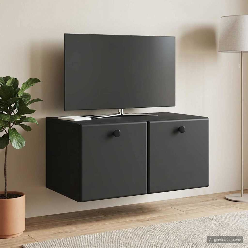 Væghængt TV-skab 59,5 x 41 x 30 cm Sort Konstrueret træ
