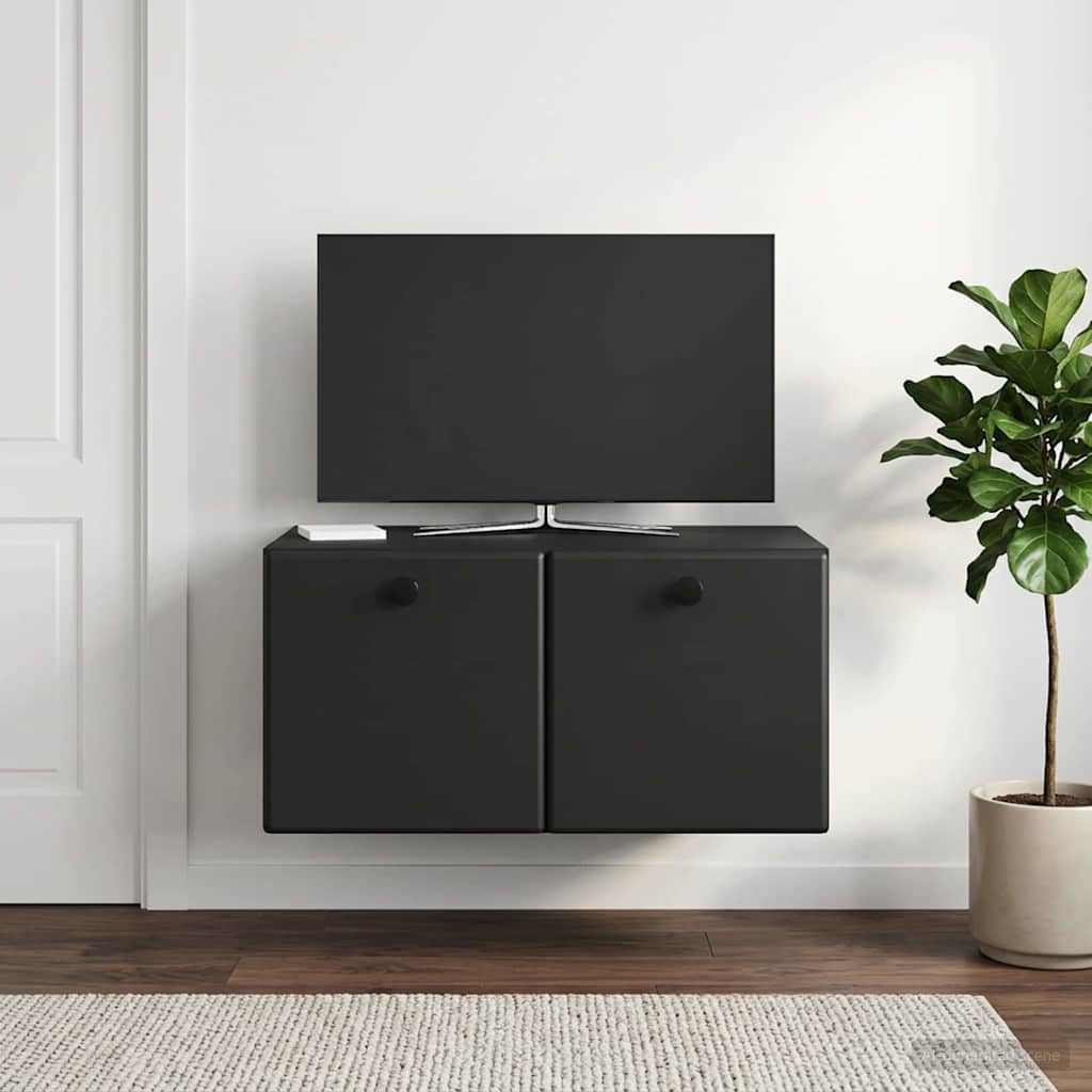 Væghængt TV-skab 59,5 x 41 x 30 cm Sort Konstrueret træ