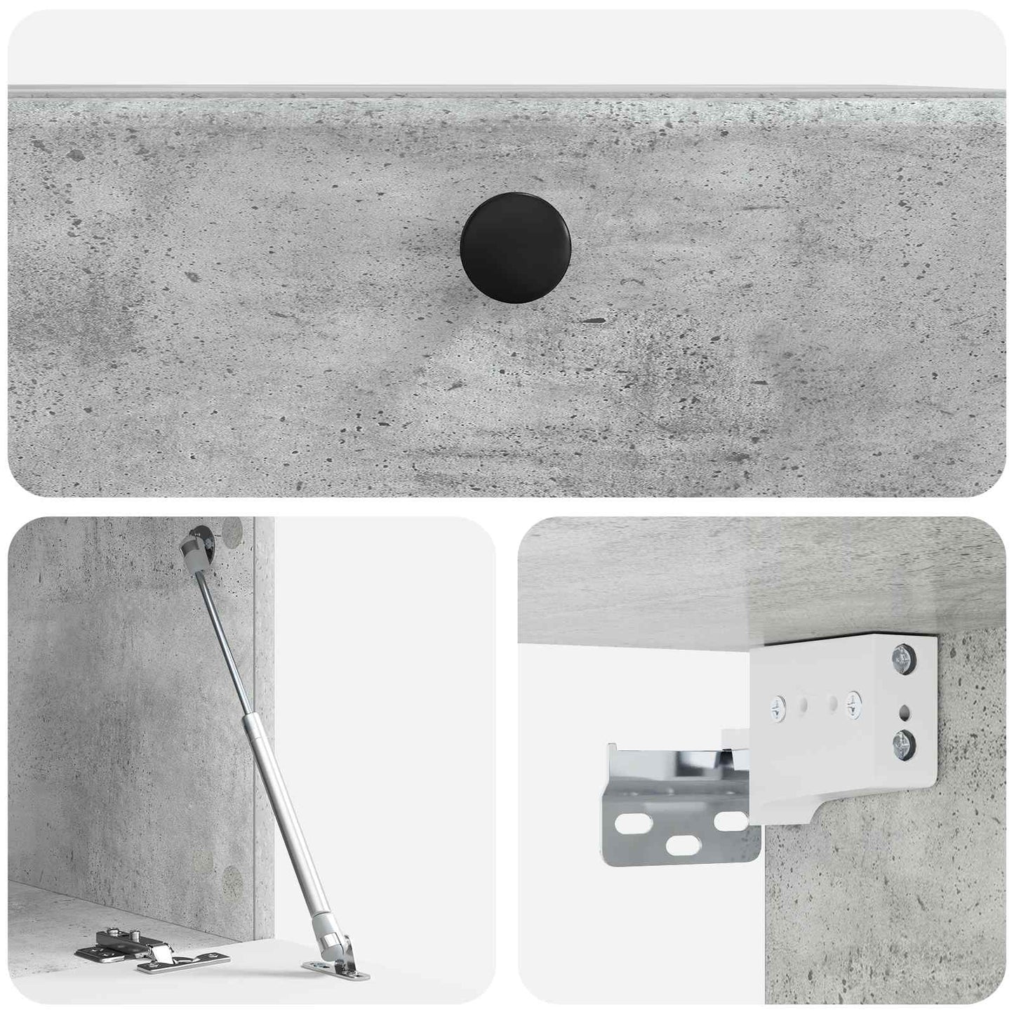 Væghængt TV-skab 59,5 x 41 x 30 cm Betongrå Konstrueret træ