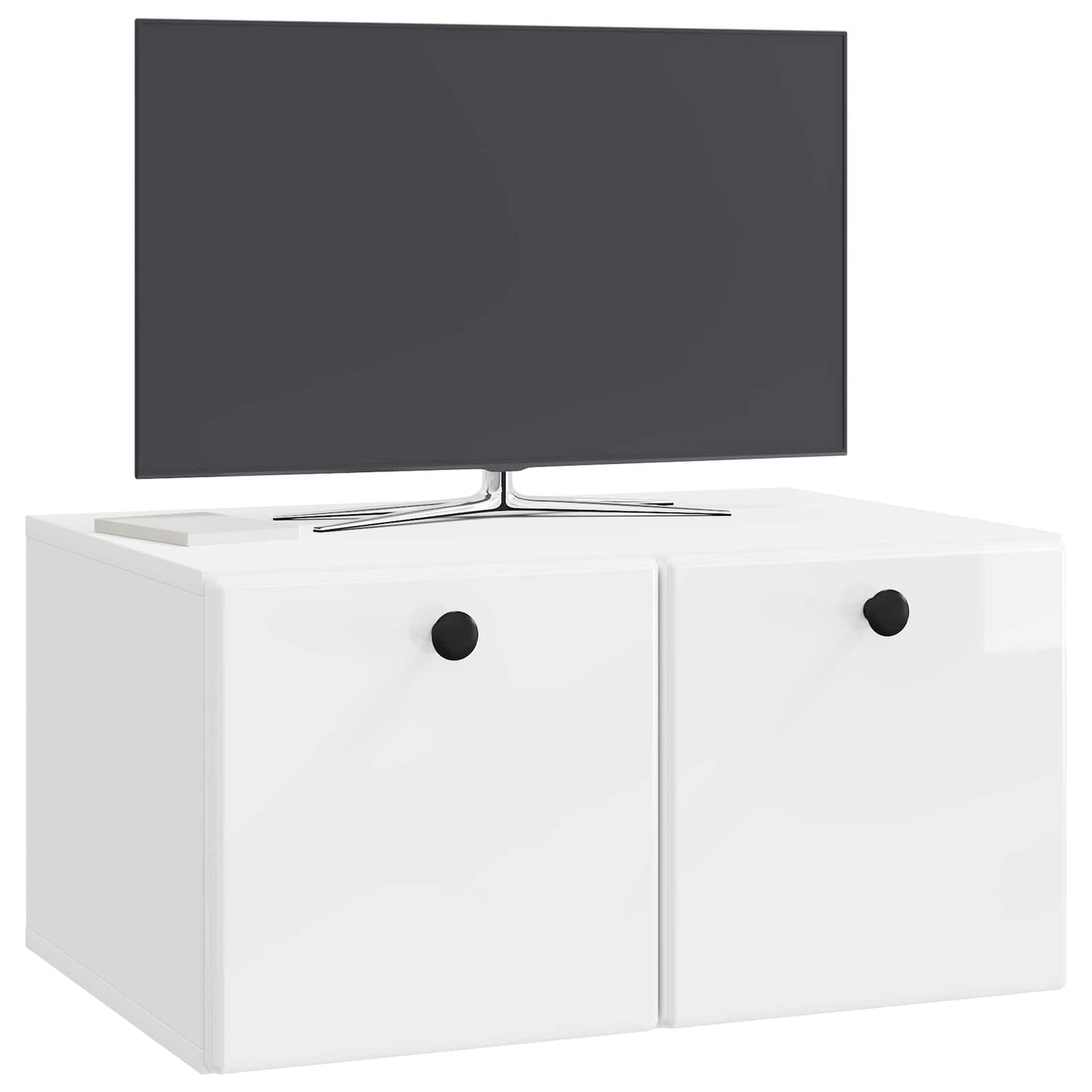 Væghængt TV-skab 59,5 x 41 x 30 cm Hvid højglans