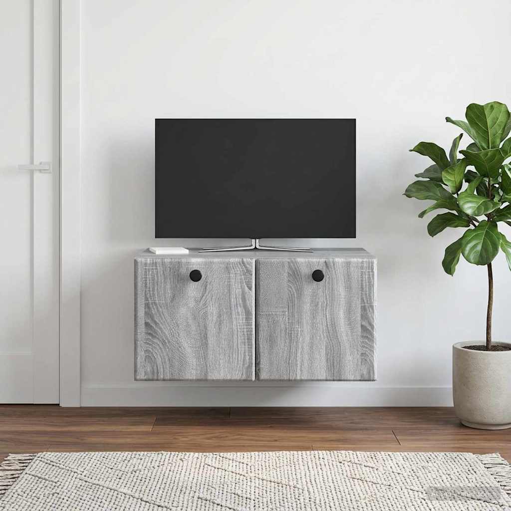 Væghængt TV-skab 59,5 x 41 x 30 cm Grå Sonoma Konstrueret træ