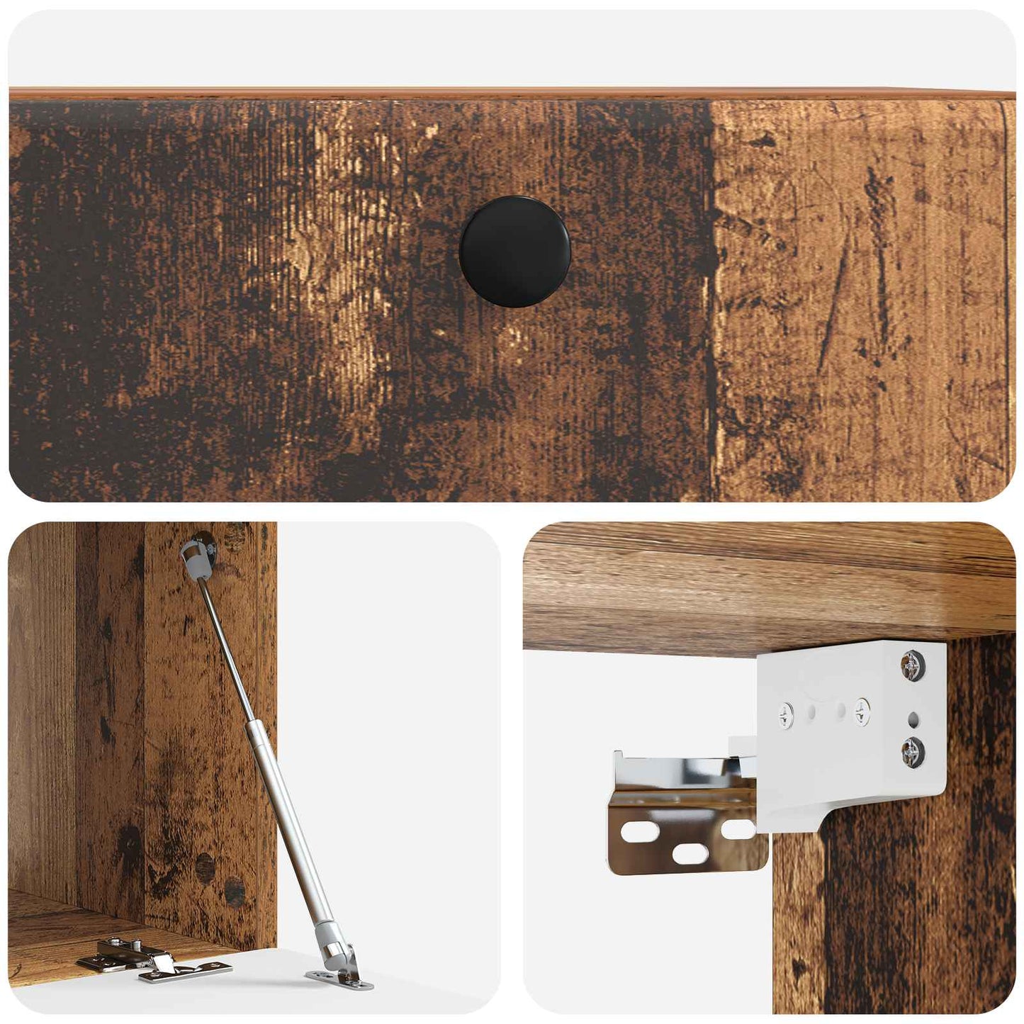 Væghængt TV-skab 59,5 x 41 x 30 cm Gammelt træ Konstrueret træ
