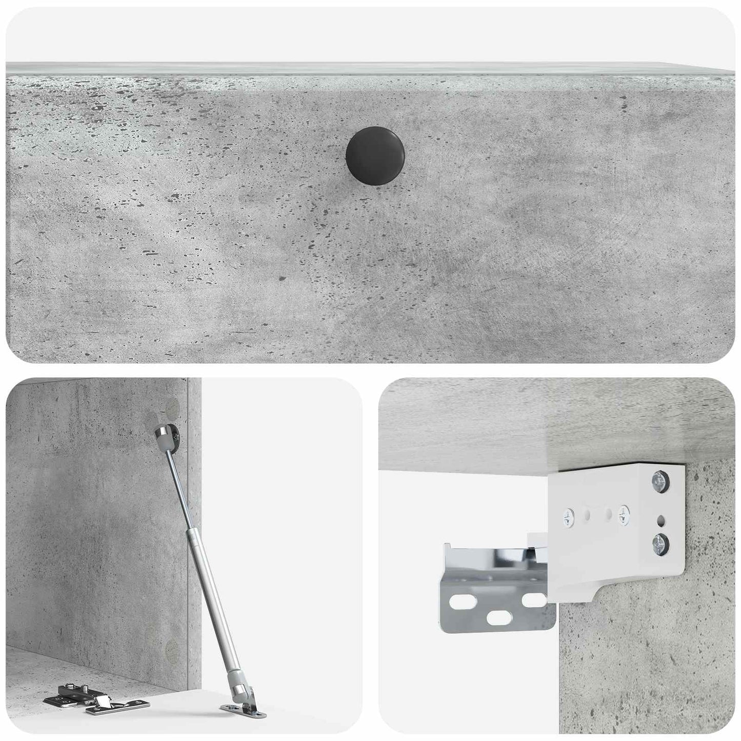 Væghængt TV-skab 78,5 x 41 x 30 cm Betongrå Konstrueret træ