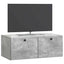 Væghængt TV-skab 78,5 x 41 x 30 cm Betongrå Konstrueret træ