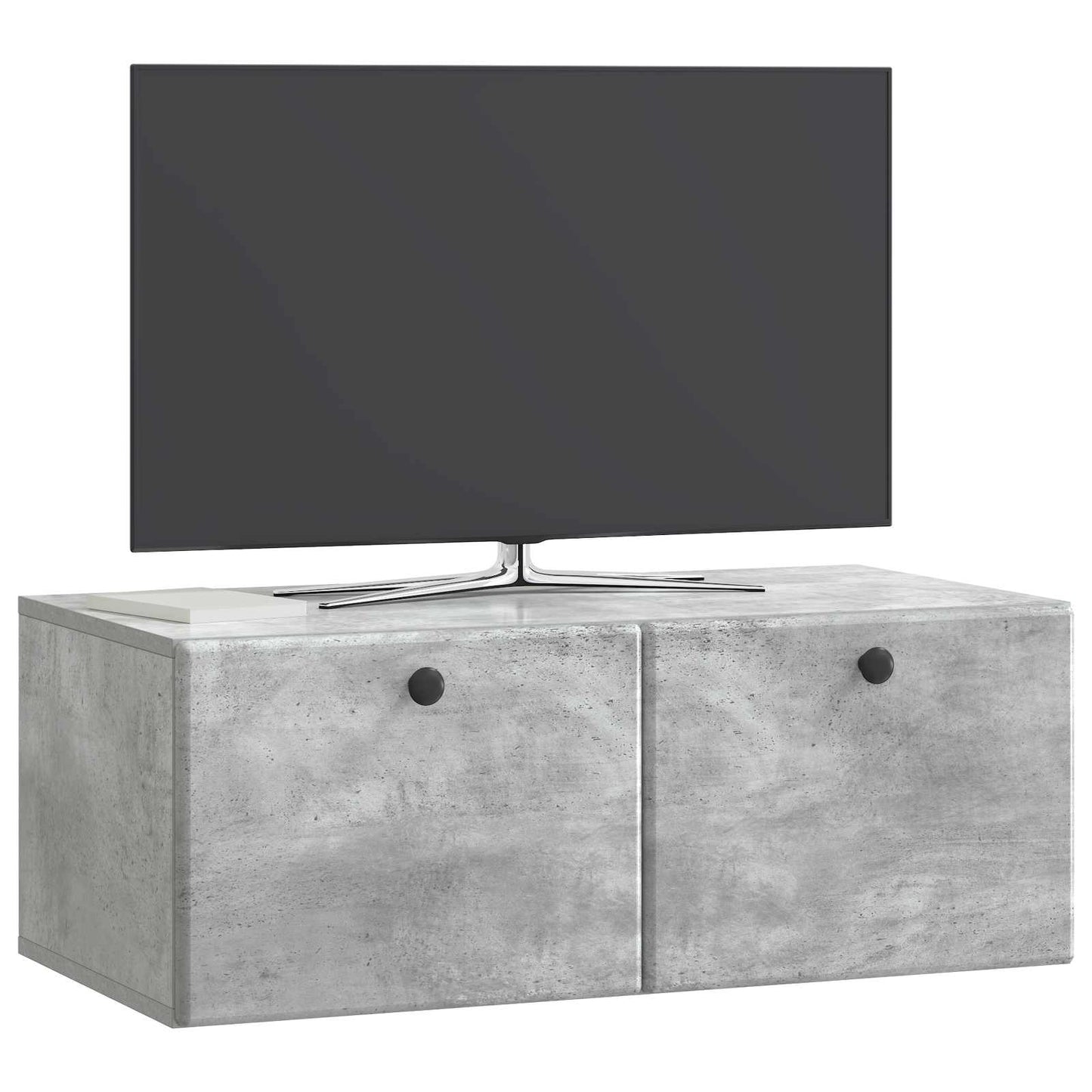 Væghængt TV-skab 78,5 x 41 x 30 cm Betongrå Konstrueret træ