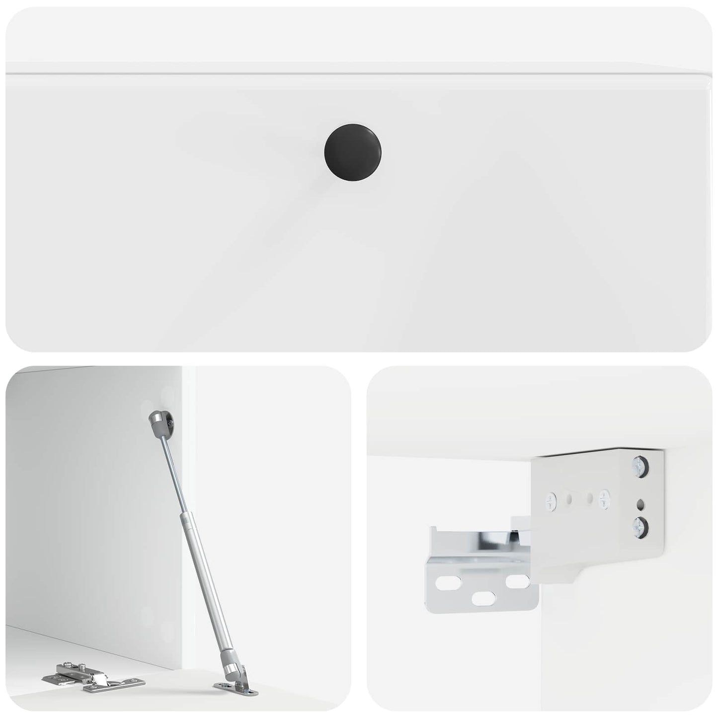 Væghængt TV-skab 78,5 x 41 x 30 cm Hvid højglans