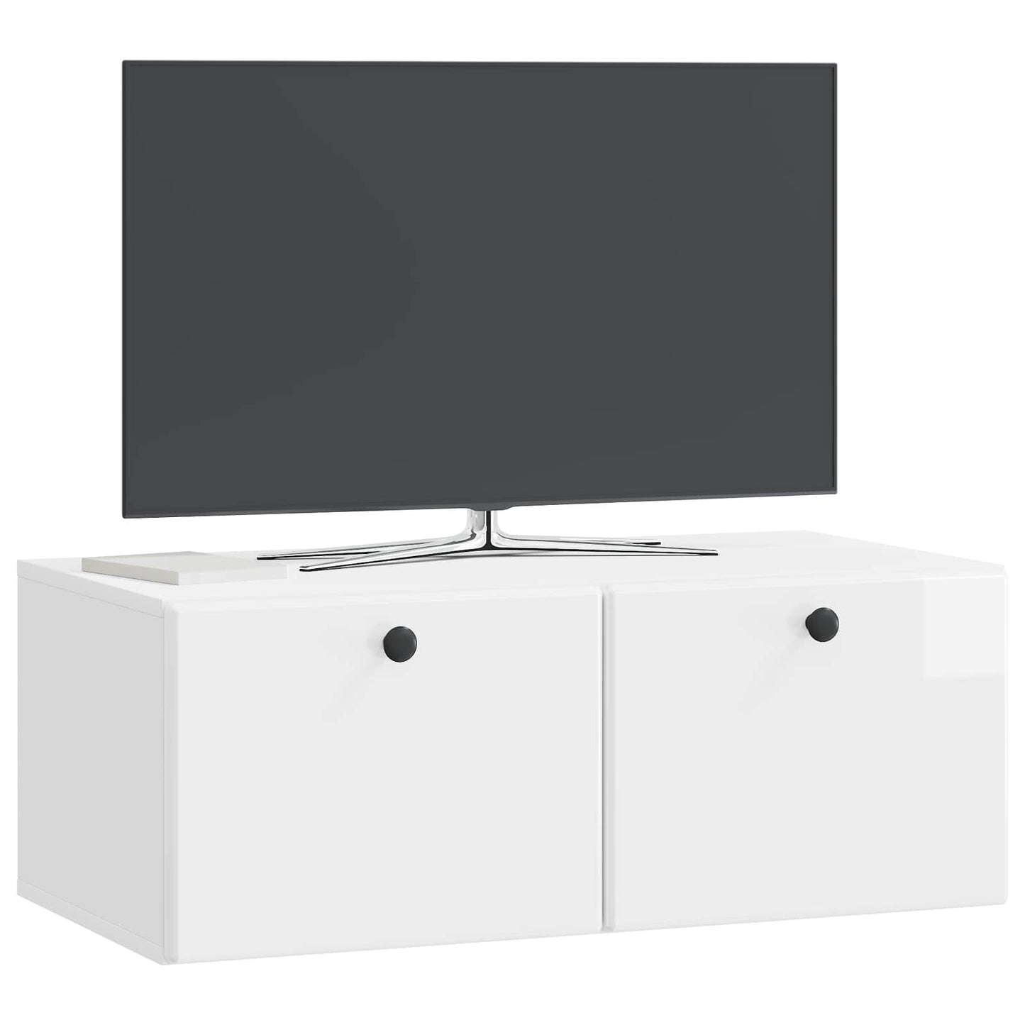 Væghængt TV-skab 78,5 x 41 x 30 cm Hvid højglans