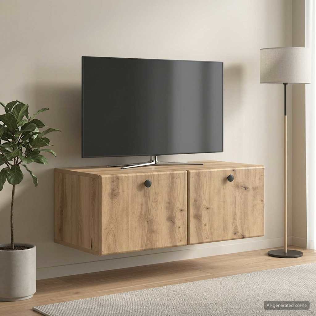 Væghængt TV-skab 78,5 x 41 x 30 cm Artisan-eg Konstrueret træ