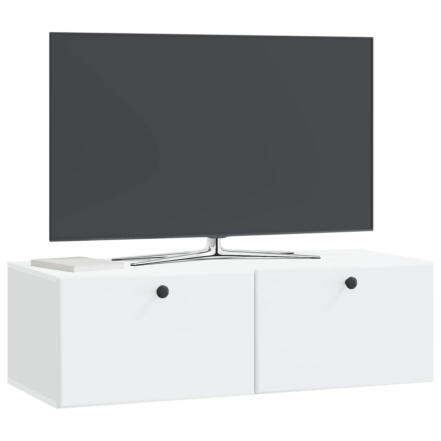 Væghængt TV-skab 98 x 41 x 30 cm Hvid Konstrueret træ