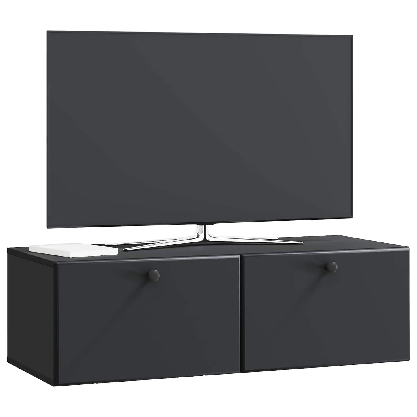 Væghængt TV-skab 98 x 41 x 30 cm Sort Konstrueret træ