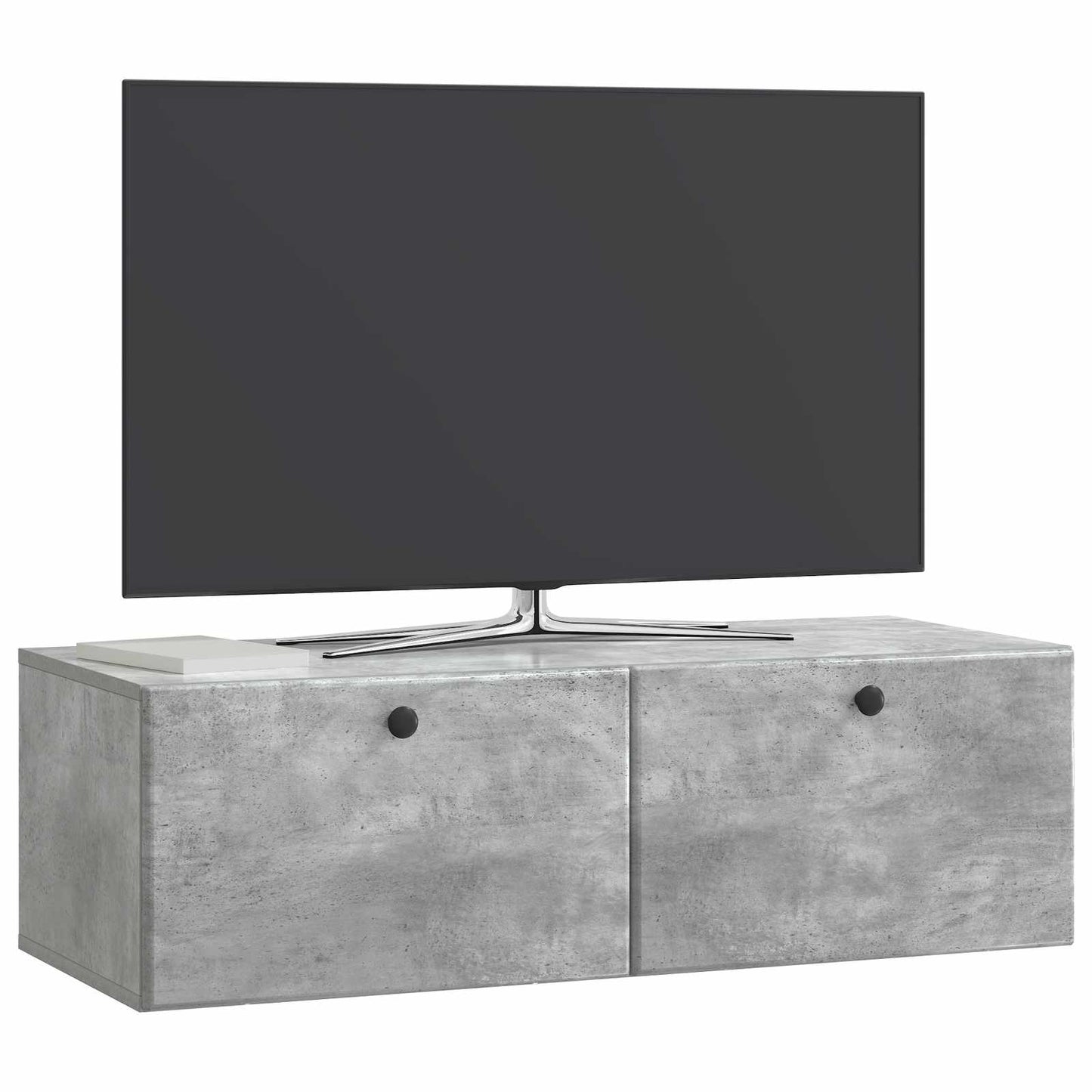 Væghængt TV-skab 98 x 41 x 30 cm Betongrå Konstrueret træ